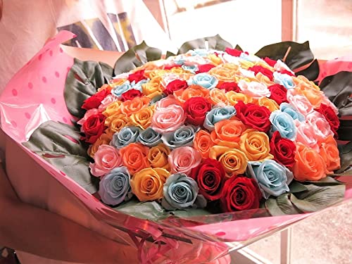 Amazon｜プロポーズ バラ 108本 花束 カラフルミックス バラ 花束 枯れ